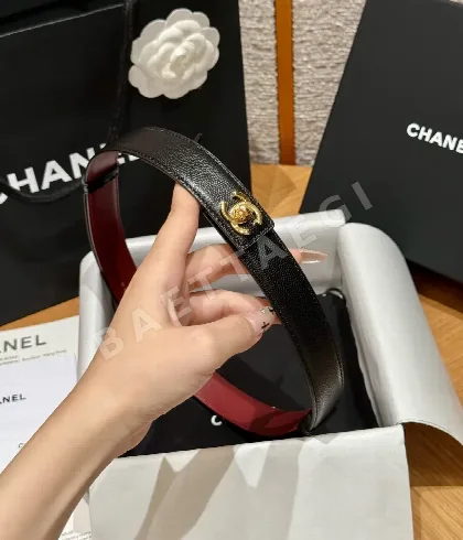 샤넬 카프스킨 버클 벨트 177329