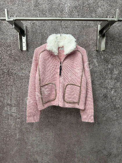 샤넬 분홍 캐시미어 울 혼방 여성 자켓 103971