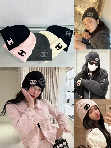 샤넬 울 니트 비니 모자 82974