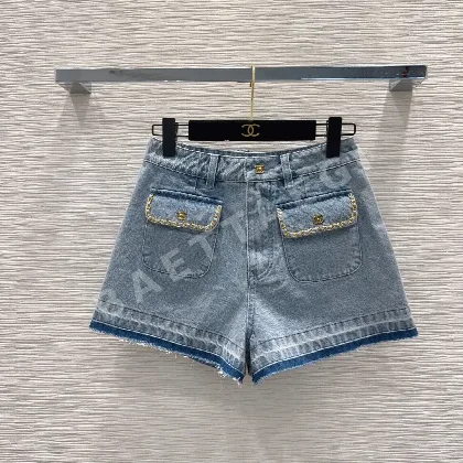 샤넬 데미지 가공 데님 반바지