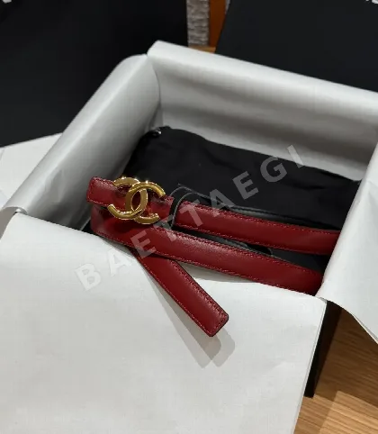 샤넬 더블 C 버클 가죽 벨트 177370