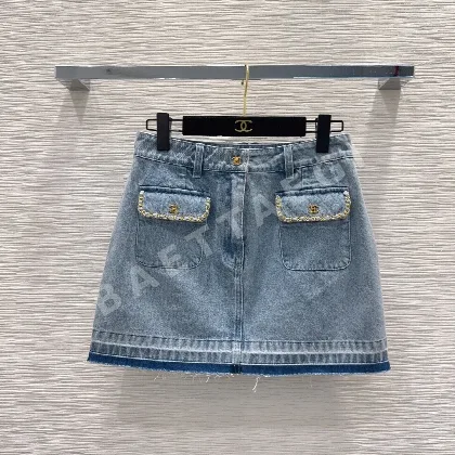 샤넬 데님 에이징 스커트 여성용
