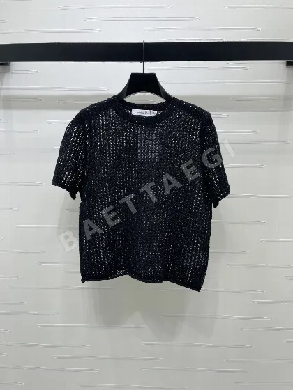 샤넬 여성 메시 니트 반팔 톱 103797