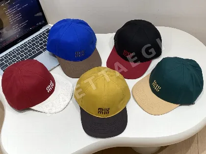 미우미우 컬러 블록 베이스볼 캡 81440
