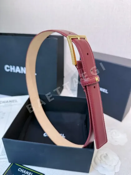 샤넬 송아지가죽 실버 메탈 벨트 58704