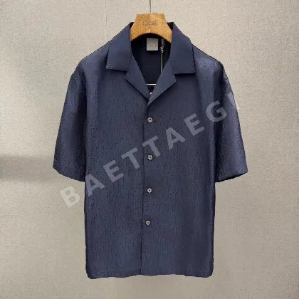 디올 오블리크 모노그램 실크 혼방 남성 반팔 티셔츠 113730
