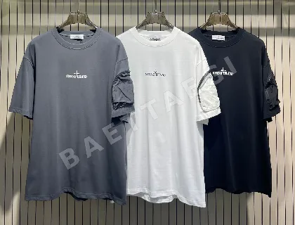 스톤아일랜드 프린트 지퍼 포켓 반팔 티셔츠 47849