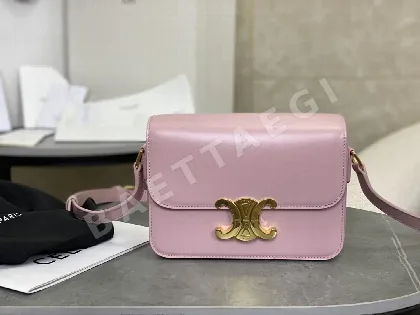 셀린느 개선문 핑크 가죽 숄더백 86083