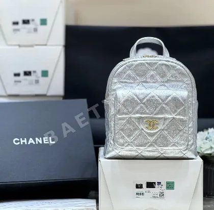 샤넬 블랙 은장 백팩 AS5793