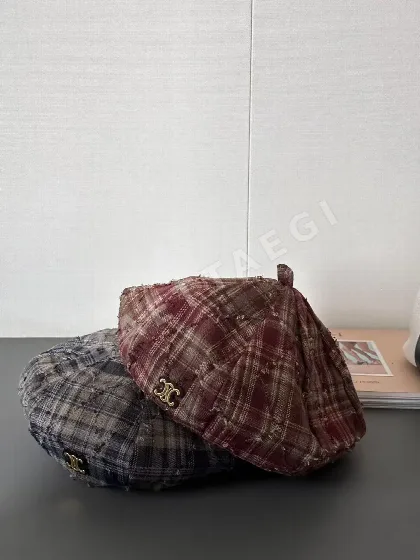 셀린느 체크 패턴 베레모 83981