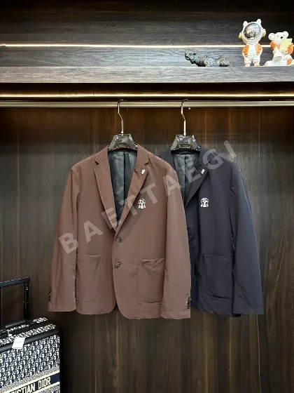 브루넬로쿠치넬리 레터 로고 자수 남성 자켓 169682