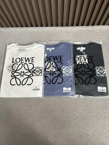 로에베 자수 브랜드 레터링 크루넥 반팔 티셔츠 P220