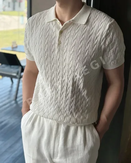 브루넬로쿠치넬리 린넨 혼방 남성 반팔 티셔츠 114452