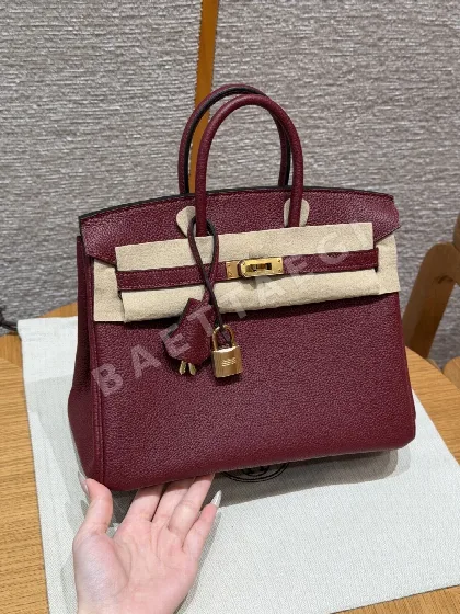 에르메스 버킨 25 토고 레드 가방 144482