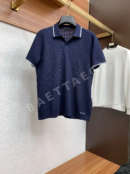프라다 수입 원단 가먼트다잉 남성 반팔 폴로셔츠 1268