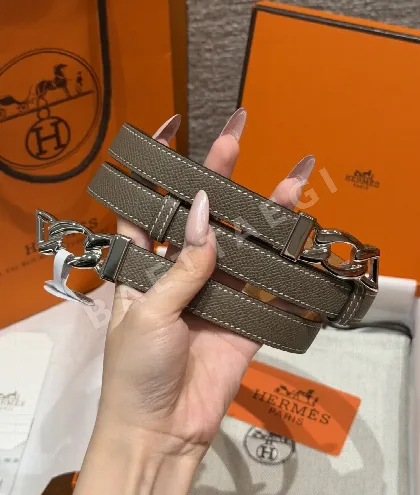 에르메스 H버클 엡손 가죽 슬림 벨트 176734