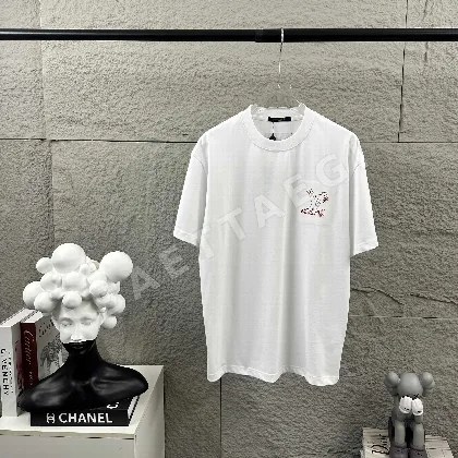 루이비통 대형 LV 레터 자수 반팔 티셔츠 남녀공용 48935