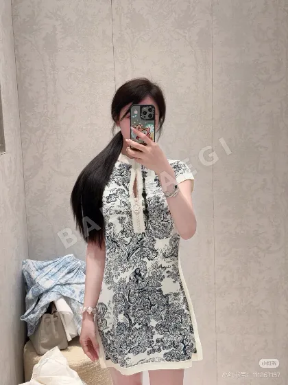 디올 트일레타리 패턴 여성 원피스 96438