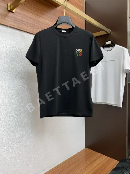 로에베 코튼 크루넥 남성 반팔 티셔츠 48305