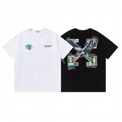 오프화이트 루즈핏 남성 반팔 티셔츠 87376