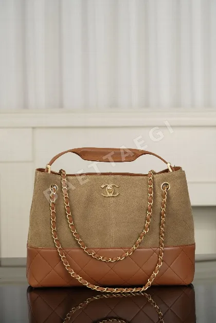 샤넬 팬더 스웨이드 쇼핑백 스몰 가방 107025