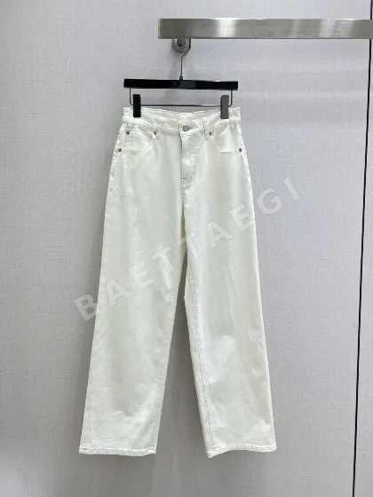 샤넬 더블 C 자수 스트레이트 레그 청바지 바지 103881