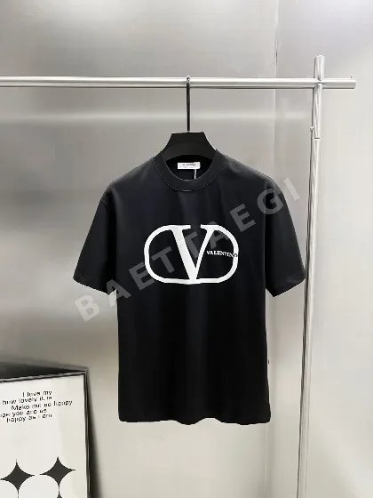 발렌티노 3D 플로키 로고 여성 반팔 티셔츠 87823