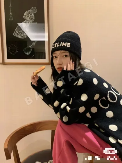 셀린느 자수 니트 비니 모자 83387