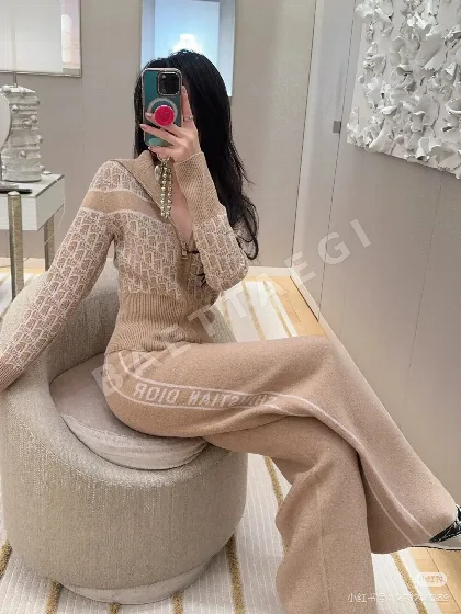 디올 모노그램 레터 후드 리버서블 울 코트 세트 96424