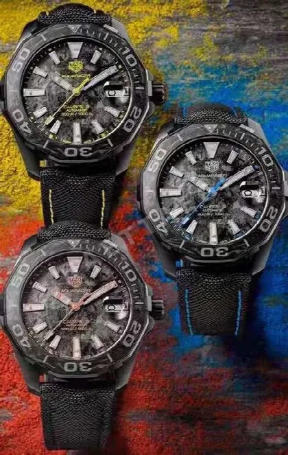태그호이어 시그니처 블랙 블루 티타늄 남성 시계 레플리카 45482 TAG Heuer