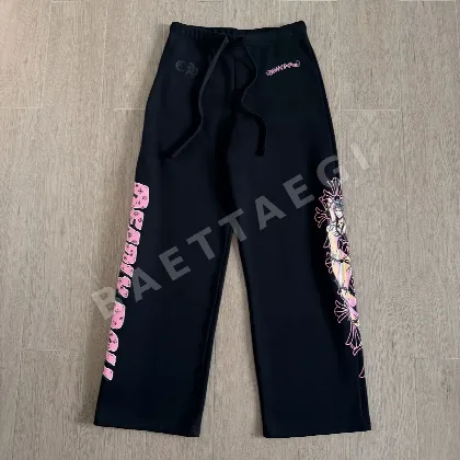 크롬하츠 블랙 애슬레틱 플리스 여성 바지 107675