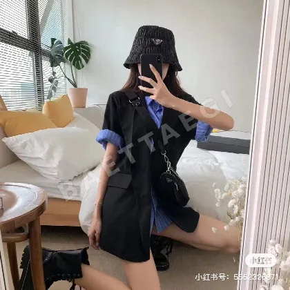프라다 플리츠 버킷 햇 모자 84982