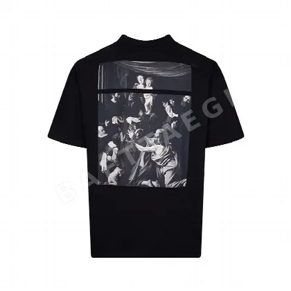 오프화이트 Caravaggio 프린트 남성 반팔티 OF 21