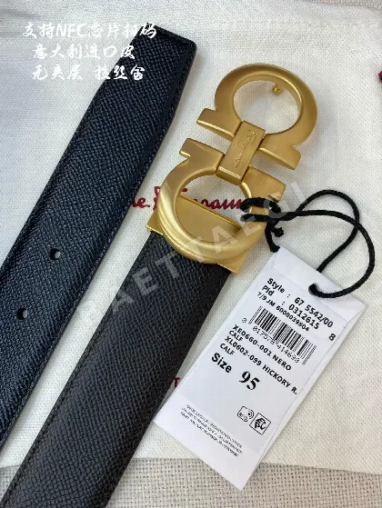 페레가모 천연 가죽 벨트 3.5 CM202500320 59533