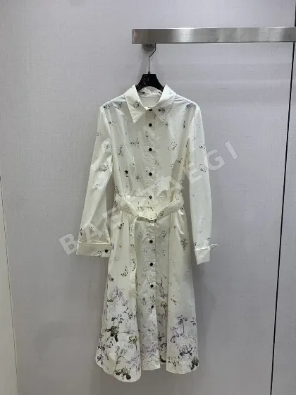 디올 여성 나비꽃 프린트 긴팔 셔츠 원피스 6250