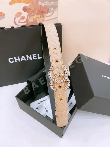 샤넬 램스킨 골드 더블 C 벨트 58585