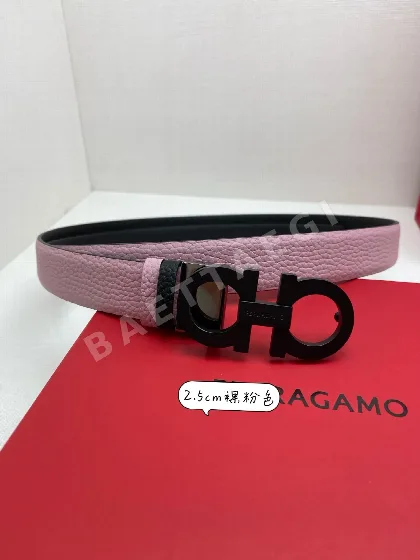 페레가모 가든 초 더블 버클 양면 소가죽 벨트 59580