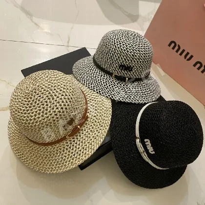 미우미우 밀짚 모자 80743