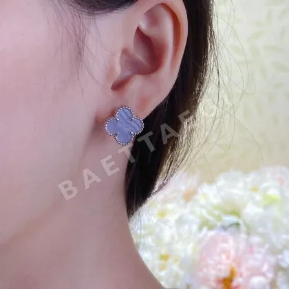 반클리프앤아펠 퍼플 칼세도니 클로버 귀걸이 63878