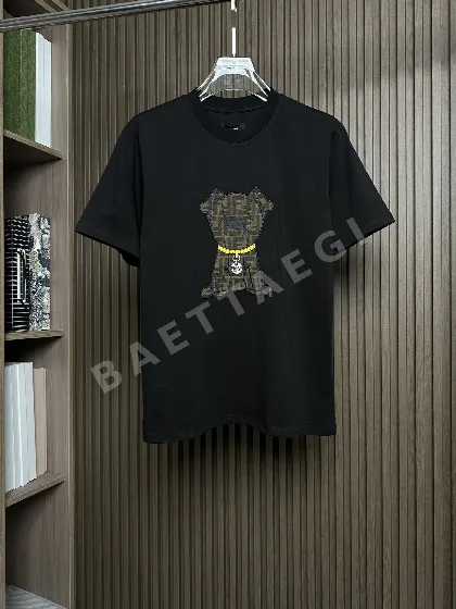 펜디 반려동물 무늬 남성 반팔 티셔츠 49734