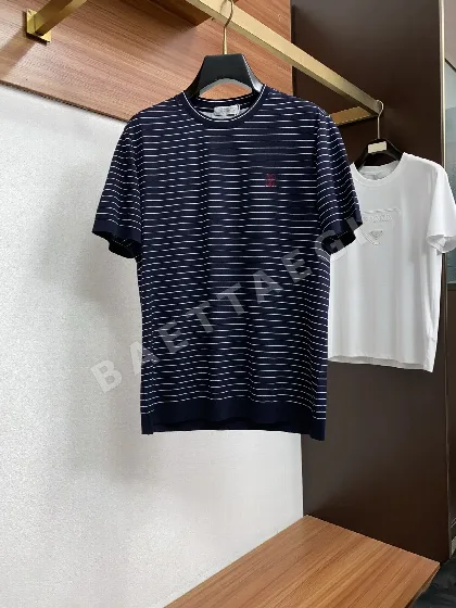 브루넬로쿠치넬리 남성 크루넥 코튼 반팔 티셔츠 132326