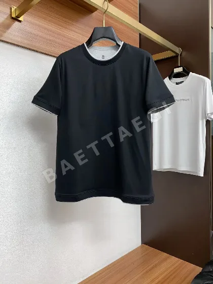브루넬로쿠치넬리 크루넥 코튼 반팔 티셔츠