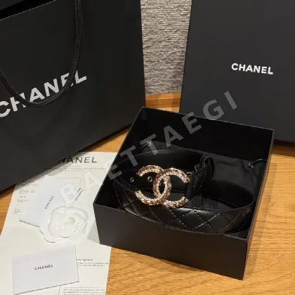 샤넬 램스킨 더블 C 메탈 로고 벨트 174260