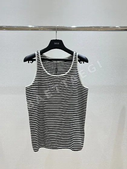 생로랑 자수 스트라이프 반팔 티셔츠 103288