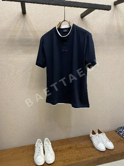 브리오니 남성 슬림핏 페이크 레이어드 코튼 반팔 티셔츠 88617