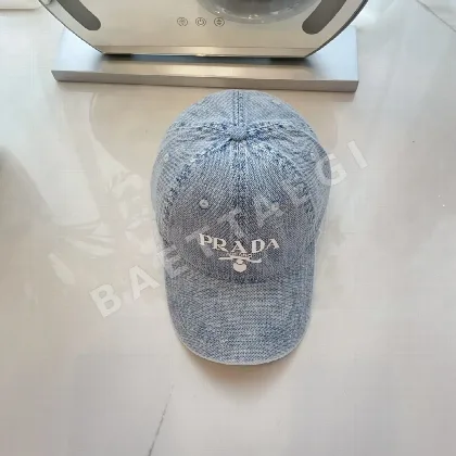 프라다 메시 데님 배색 베이스볼캡 84858