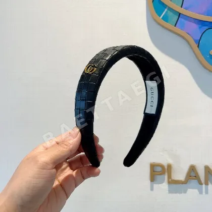 구찌 클래식 PU 가죽 헤어밴드 184804