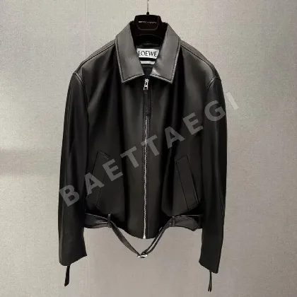 로에베 나파 램스킨 반소매 모터사이클 자켓 113784