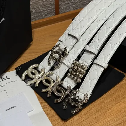 샤넬 다이아몬드 램스킨 더블 C 메탈 로고 벨트 173913