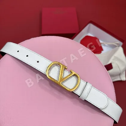 발렌티노 VLOGO 시그니처 스와로브스키 크리스탈 카프스킨 벨트 58090